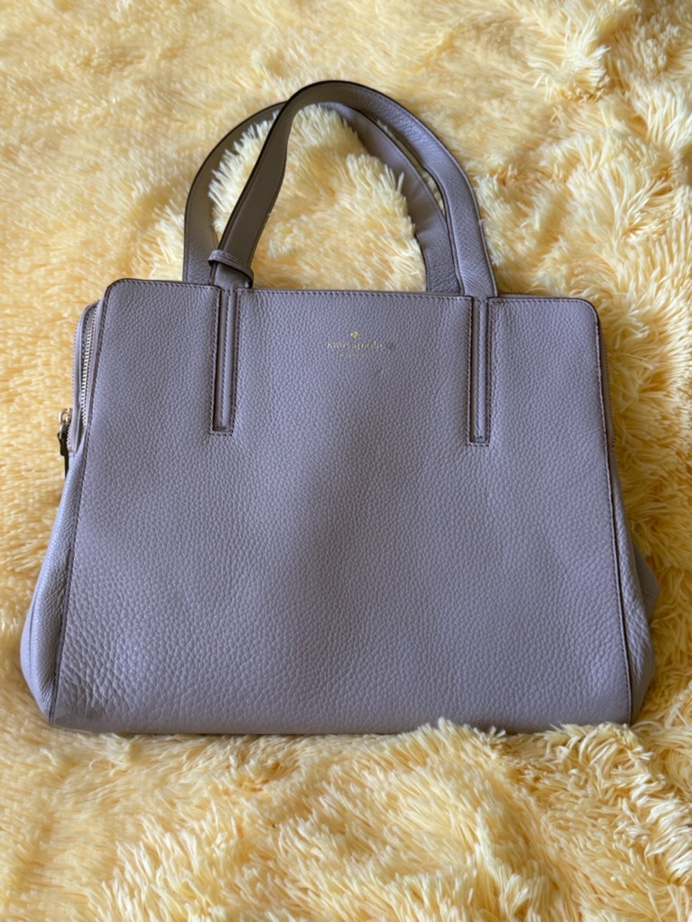 kate spade Pebbled Leather Tote in Taupe